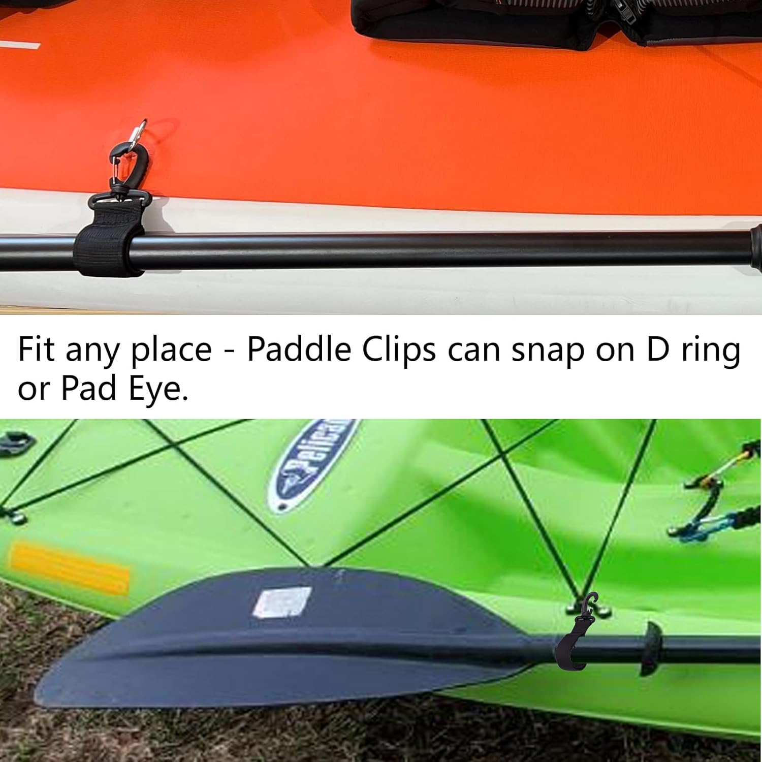 Pmsanzay SUP Paddleboard Inflatable Boat Paddle Keeper Paddle Holder Paddle Clip Kayak & Canoe Paddle Holder, Set of 4. with Pad Eye Deck Loops Tie down with Screws, No D Ring Patch ! image number 1