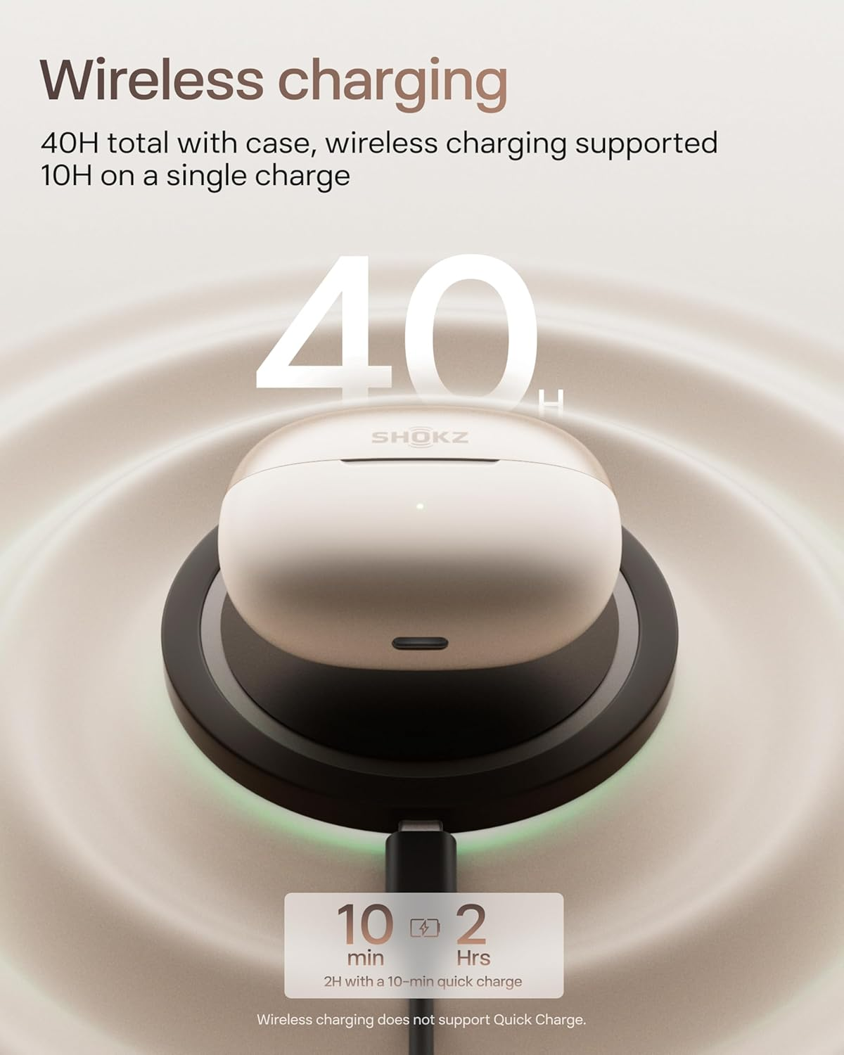 SHOKZ Opendots ONE Open Ear Headphones, Premium Dolby Audio 6.5G Clip on Earbuds Bluetooth 5.4, Wireless Earphones with Mic, Fast Charging 40 Hrs Playtime, IP54, with Cleaning Cloth,For Walking- Grey image number 5