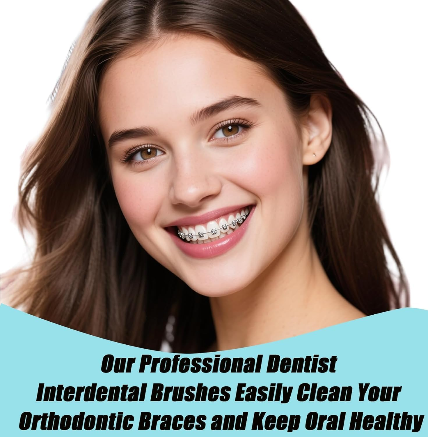 120 Pieces Interdental Brushes, Orthodontic Flossers Toothpicks for Braces, Spiral Dental Brush Head, Braces Cleaner Kit for Efficient Oral Care, Teeth Cleaning Tools, Black image number 2