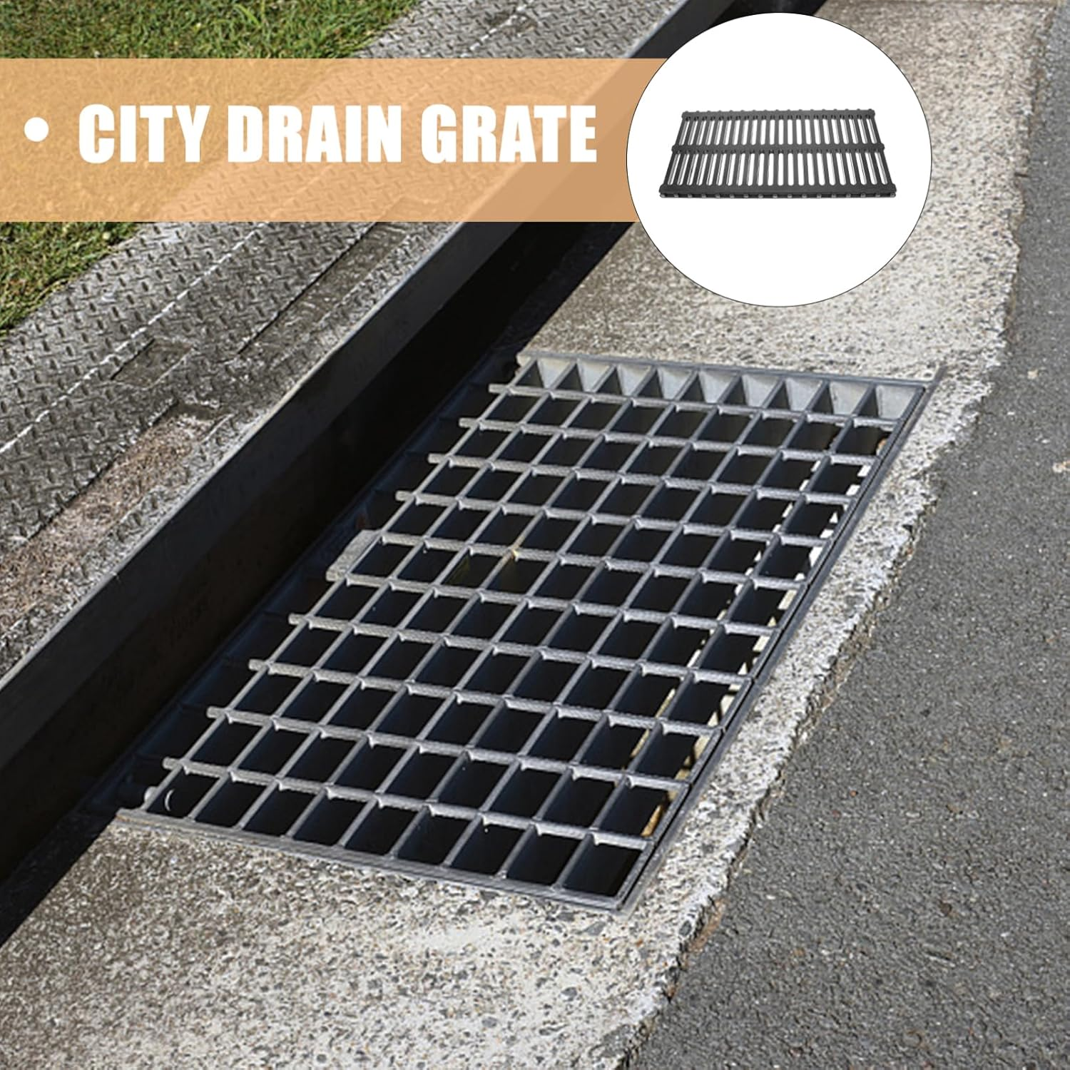 CAXUSD Outdoor Drain Grate Plastic Trench Cover Replaceable Sewer Accessory for Urban Drainage Sturdy and Easy to Install Thickness image number 3