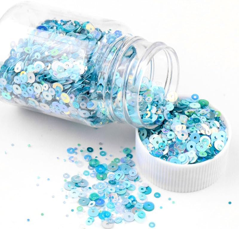 20K PCS 50G round Glitter Sequins, Sequin Art for Crafts Kids, Sequins for Sewing, Pink