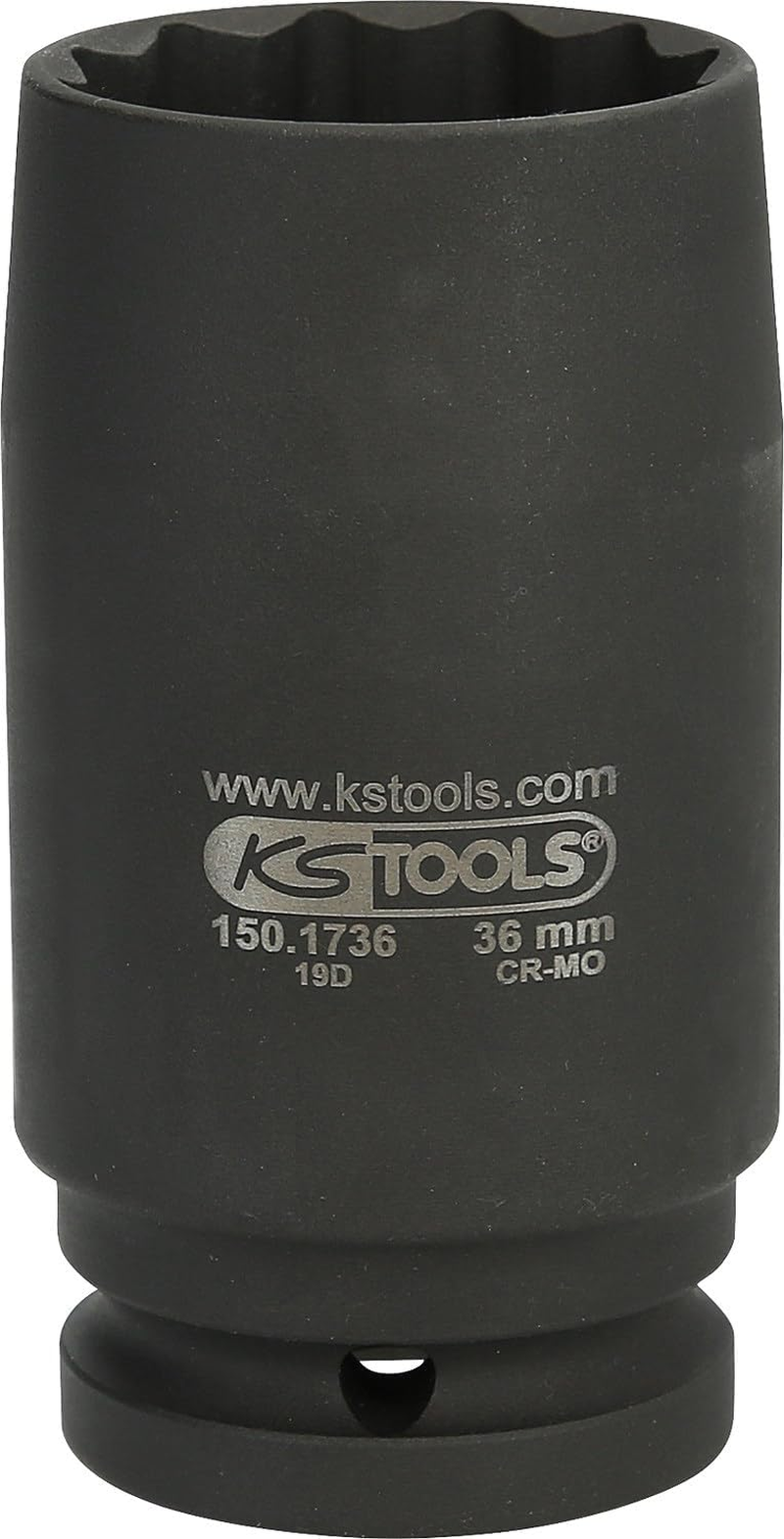KS Tools 150.1736 Antriebswellen-Kraftstecknuss, 12-Kant, 3/4 Zoll, D&uuml;nnwandig, 36Mm Drive Shaft Impact Socket Point 3/4 Inch Thin-Walled 36 Mm image number 3