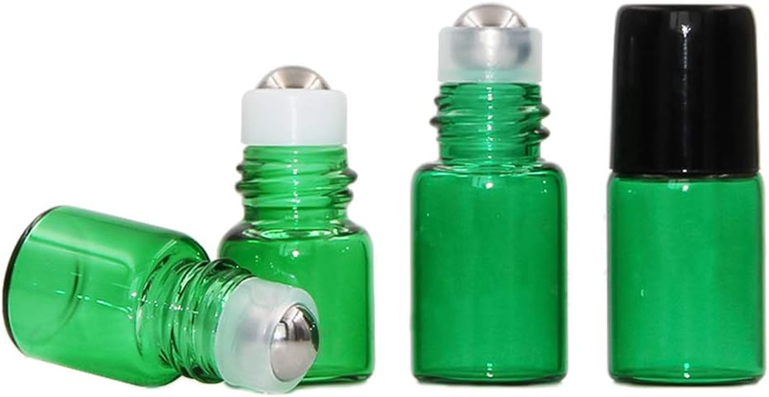 JIHUOO Pack of 15 Glass Essential Oil Roller Bottles Refillable Roll on Empty Bottle Bottle Rose Red 2 Ml