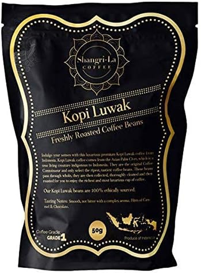 Shangri-La Coffee - Wild Kopi Luwak Coffee Whole Beans - Ethically Sourced - 250 Grams (Other Weights & Bean Types Available) - Produce of Indonesia image number 1