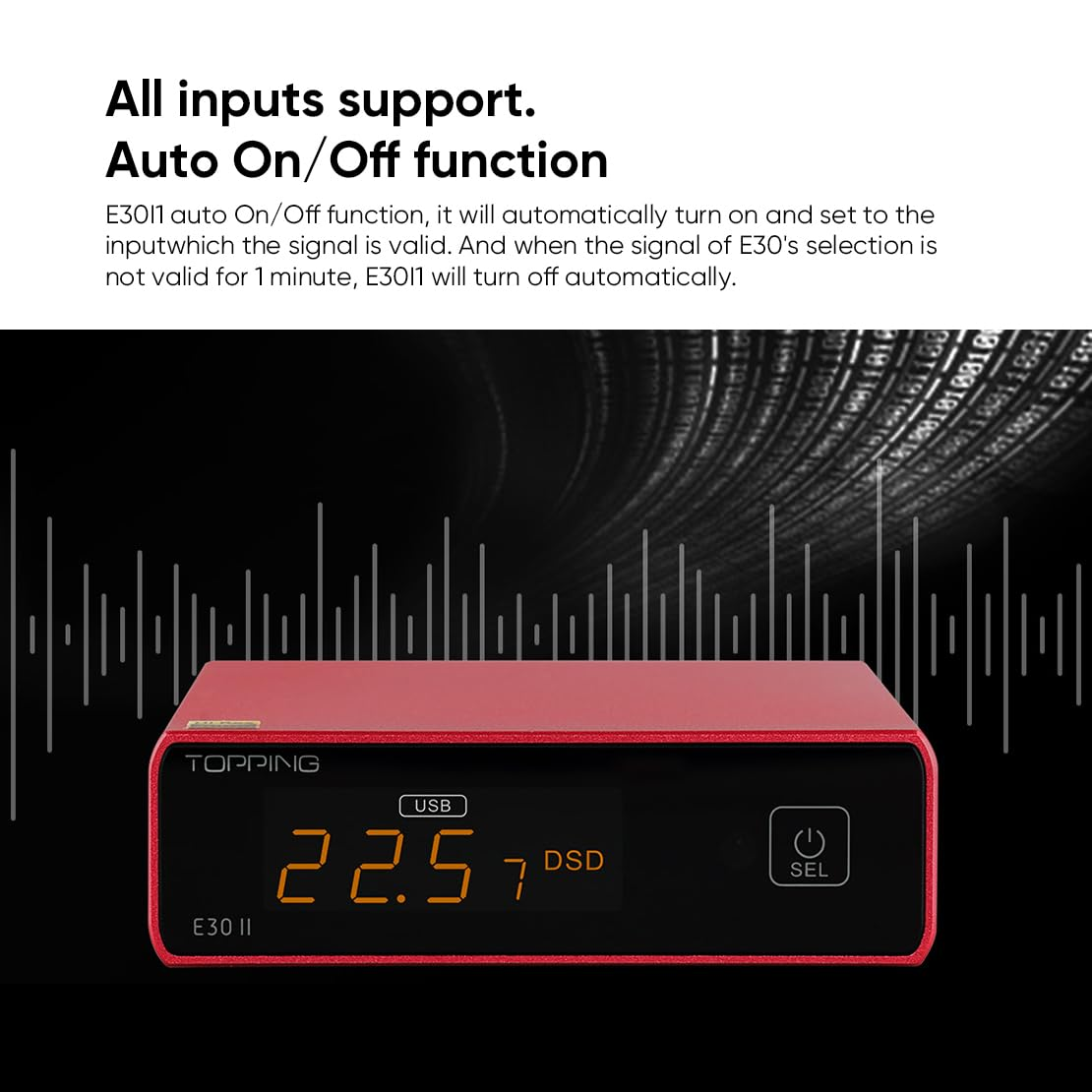 Topping E30 II DAC 2 X AK4493S Chip Hifi DAC DSD512 32Bit/768Khz XMOS XU208 Home Audio Decoder USB/SPDIF to L/R RCA Converter for PC (Black) image number 4