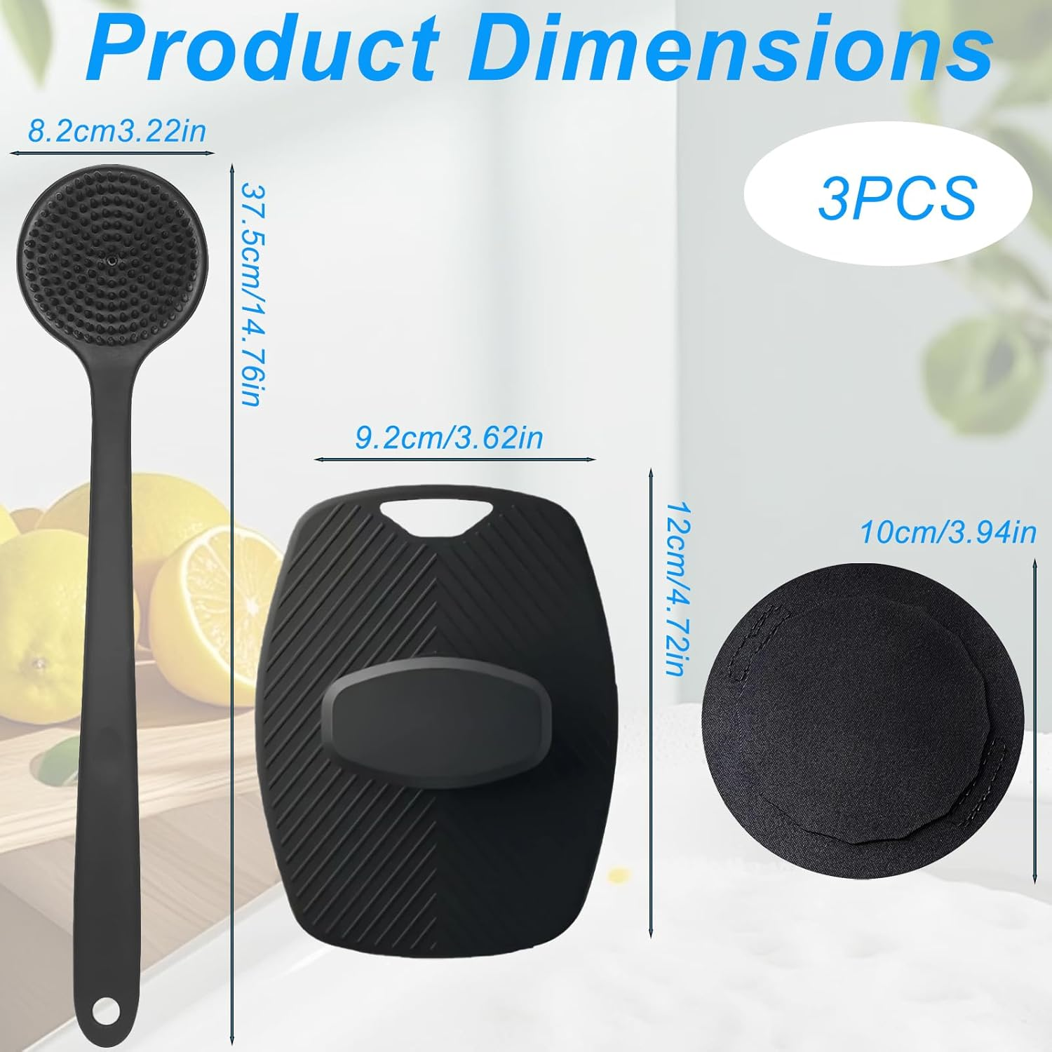 3 Pack Silicone Body Scrubber, 3 in 1 Back Scrubber for Shower, Silicone Scrubber Set, Gentle Exfoliating Scrub Brush for Women Men Sensitive Skin, More Hygienic than Traditional Loofah, Long Lasting image number 4