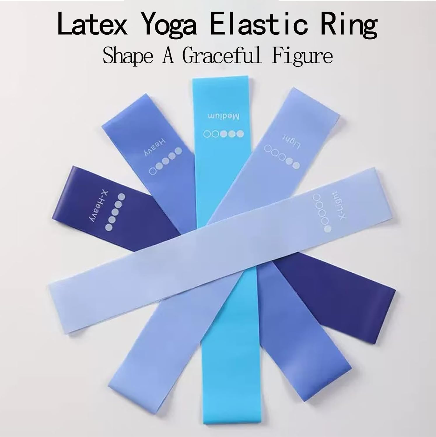 Exercise Bands Set of 5 Rubber Latex Anti-Slip, Resistance Bands, Pilates Flexbands for Workout, Stretching, Physical Therapy, Yoga and Home Fitness With - Pink image number 2