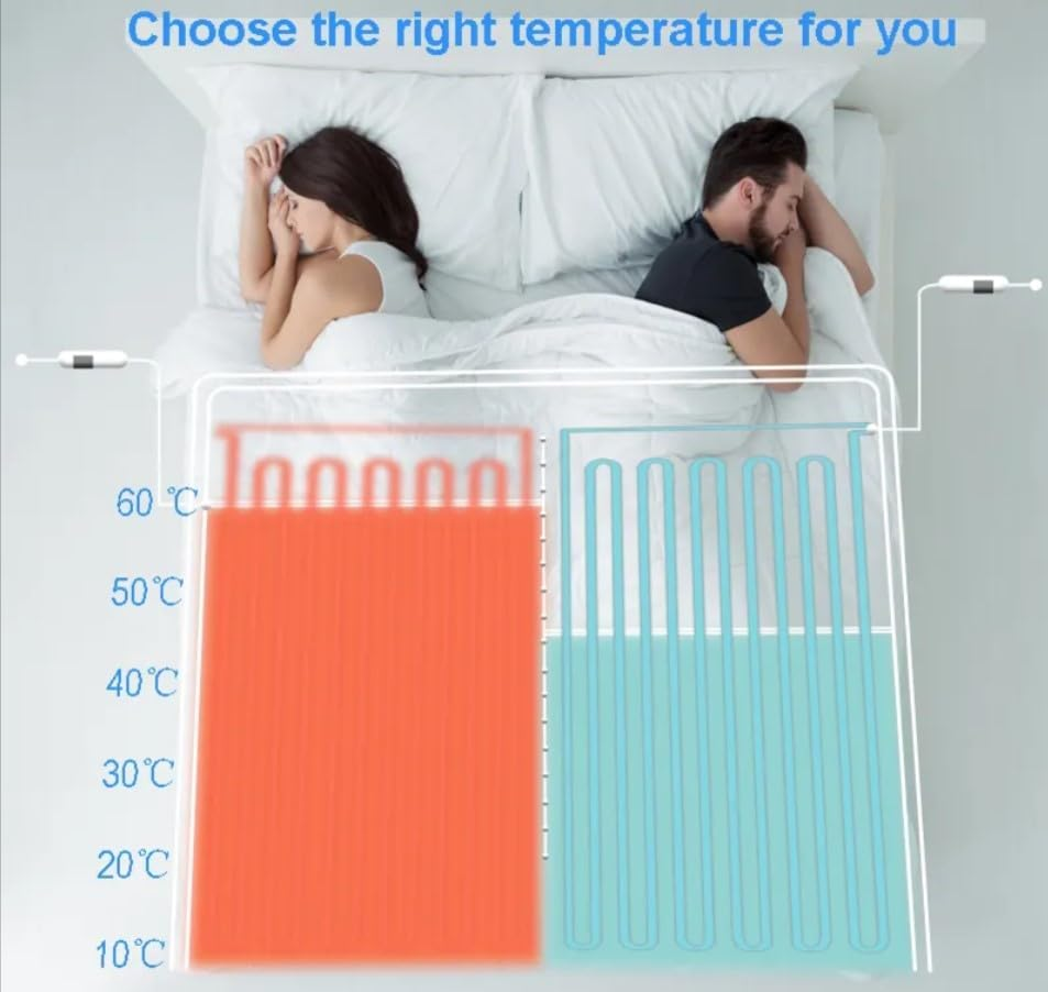 Dual Control King Bed Washable Fitted Electric under Blanket 3 Heat Setting Safety Overheat Protection Machine Washable White Suitable for Queen and King Bed with LED Dual Control (King) image number 5