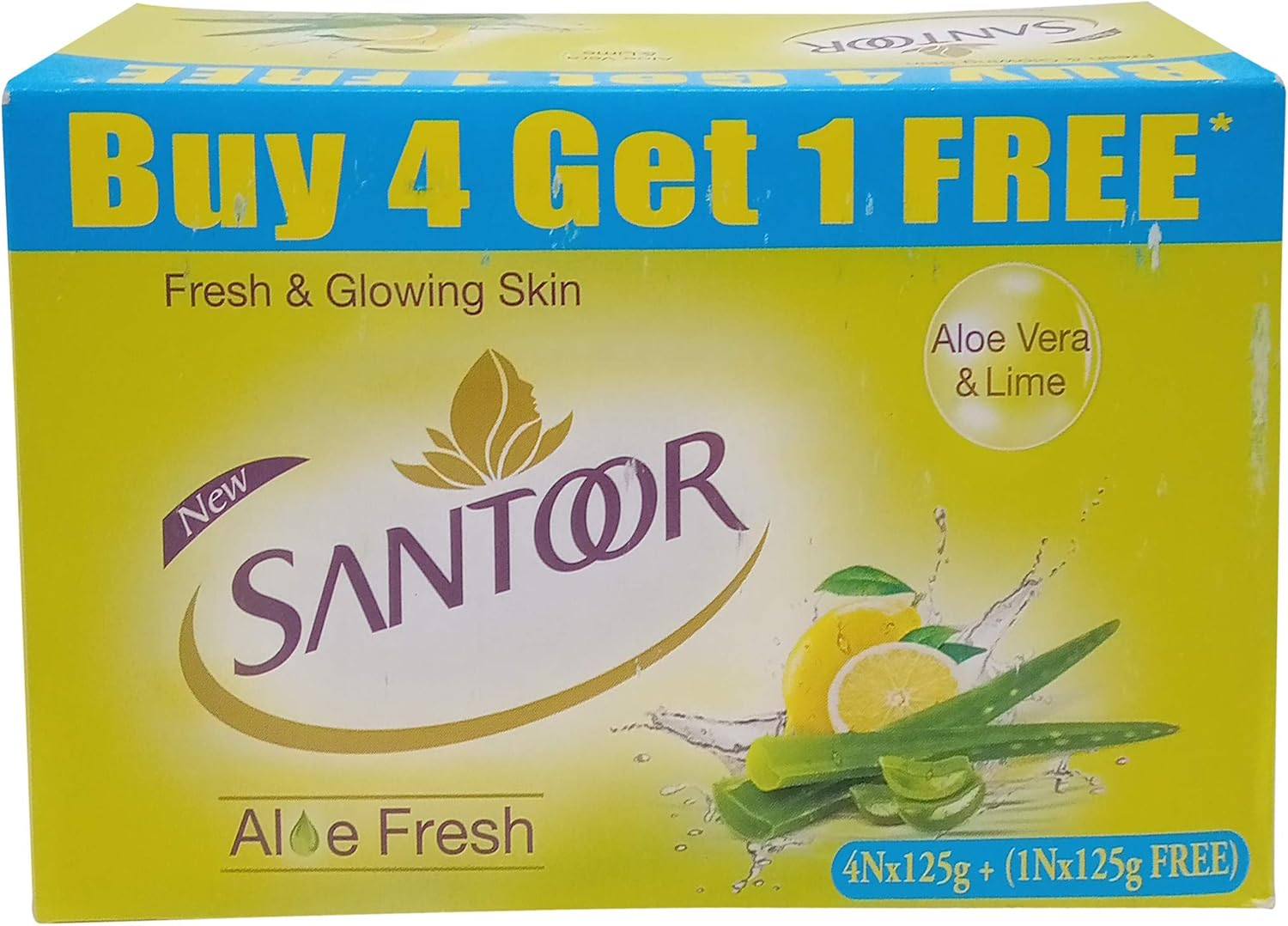 Santoor Soap, Aloe Vera and Lime, 125 G image number 1