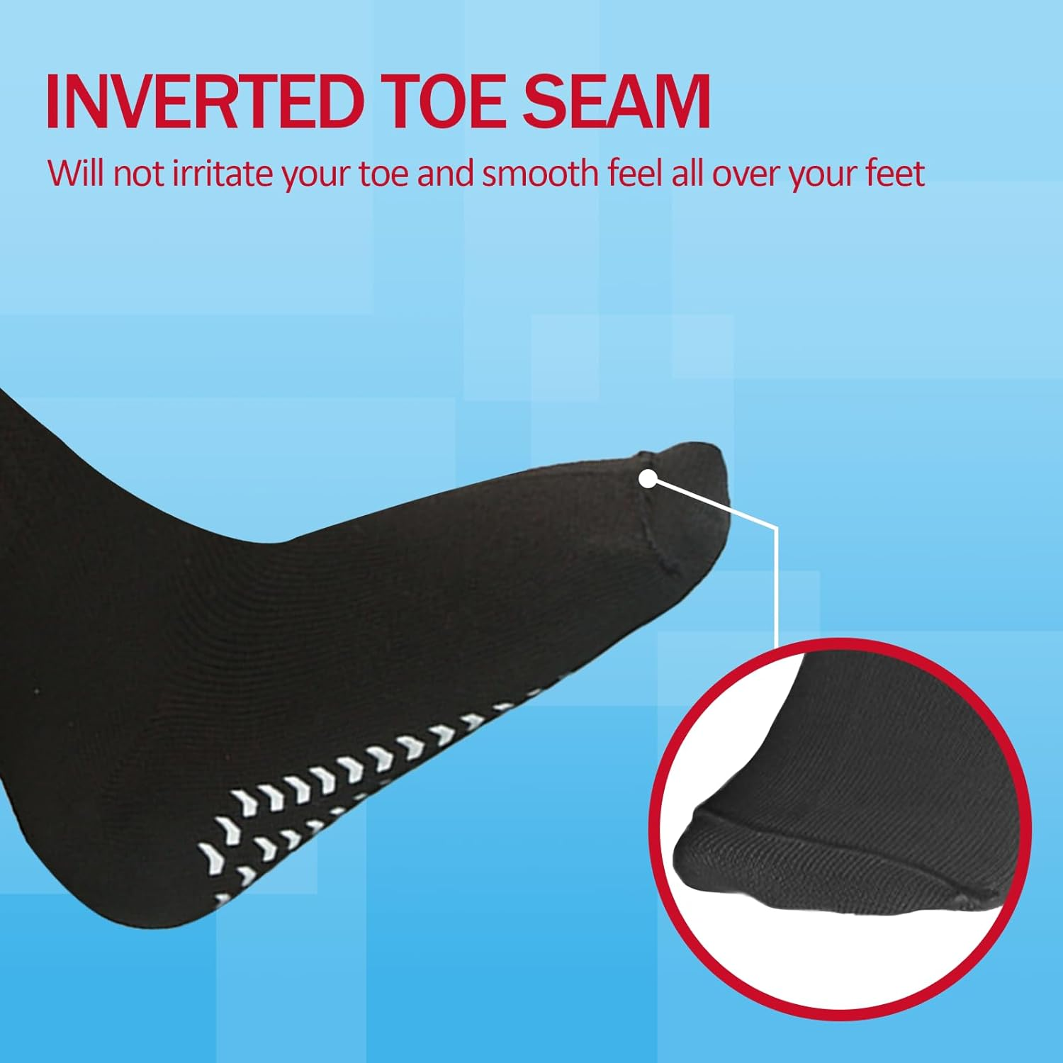 Non Slip Socks for Diabetic Foot, Extra Wide Socks for Lymphedema, over the Calf Neuropathy Socks, 2 Pairs Soft Fabric, Knee High, Loose Fit for Swollen Feet, Weidllys image number 5