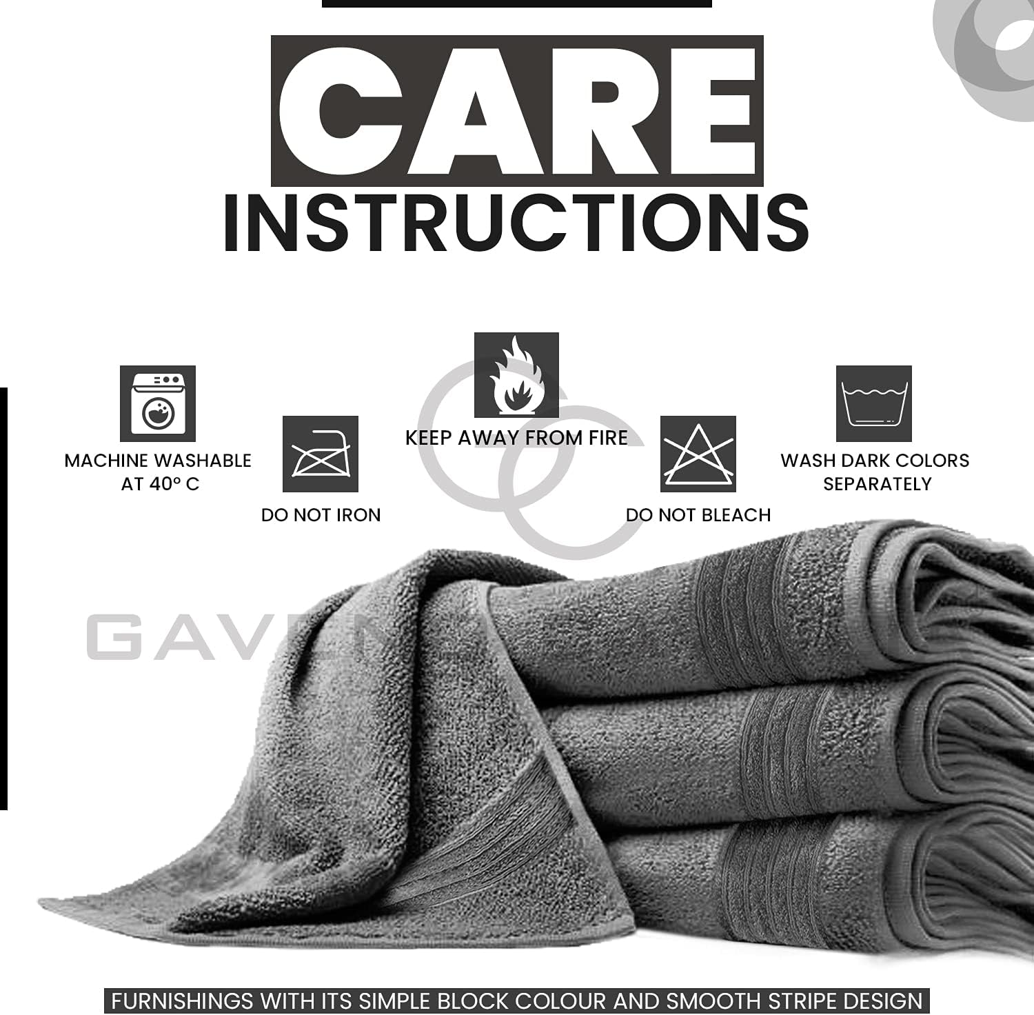 GC GAVENO CAVAILIA 4 PK Extra Large Bath Sheet, Water Absorbent Cotton Towels, 450 GSM Quick Dry Towels Set, Charcoal - Navy image number 3