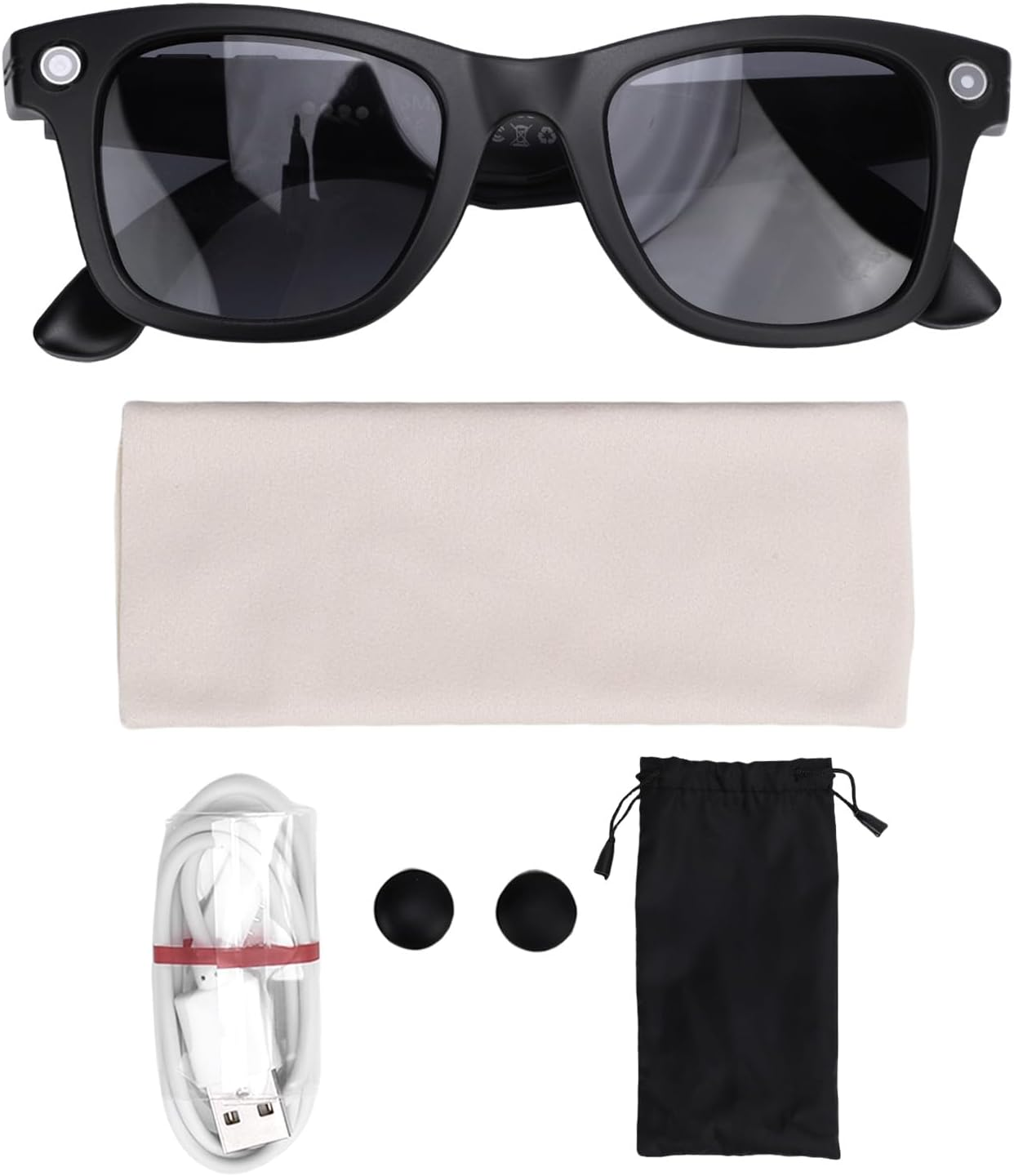 Smart Bluetooth Sunglasses with High Fidelity Music & Clear Call, Built in Mic Speakers, IP65 Protection, Unisex for Office Home Outdoor image number 2