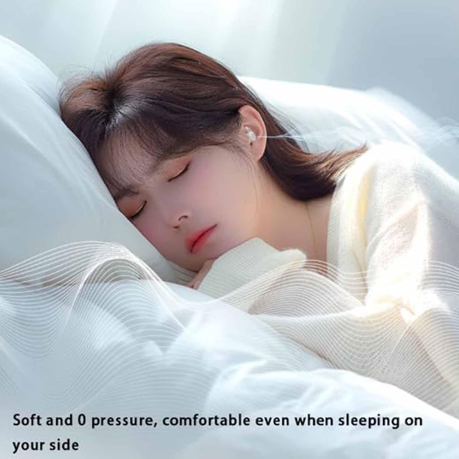 Noorasleep Snooze Pods Pro, Noora Sleep Earbuds, Snoozepods Pro - Bluetooth Sleepbuds, Micro Sleep Earbuds for Side Sleepers, Soft and Snug Fit, with Smart Case (White*2) image number 4