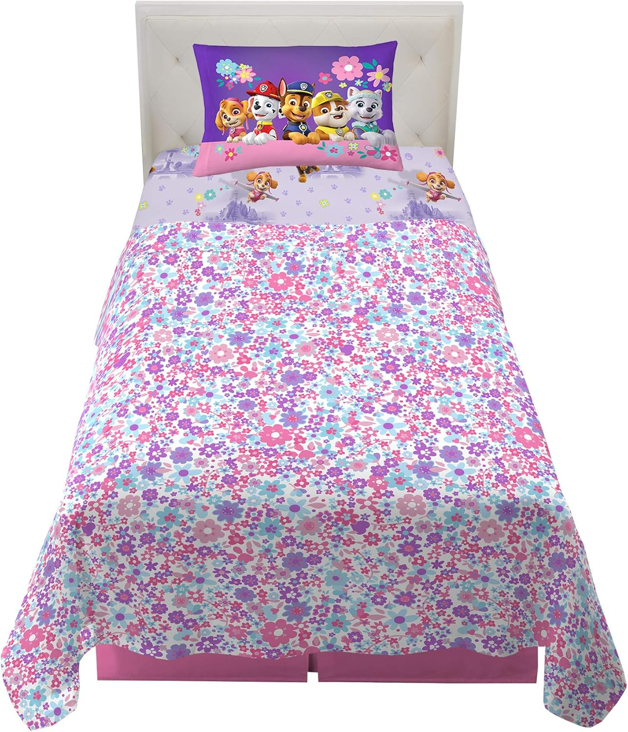 Franco Paw Patrol Girls Kids Bedding Super Soft Microfiber Sheet Set, Twin, (Official) Nickelodeon Product By image number 1