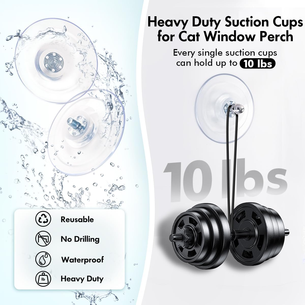 AMOSIJOY Replacement Suction Cups for Cat Window Perch image number 3