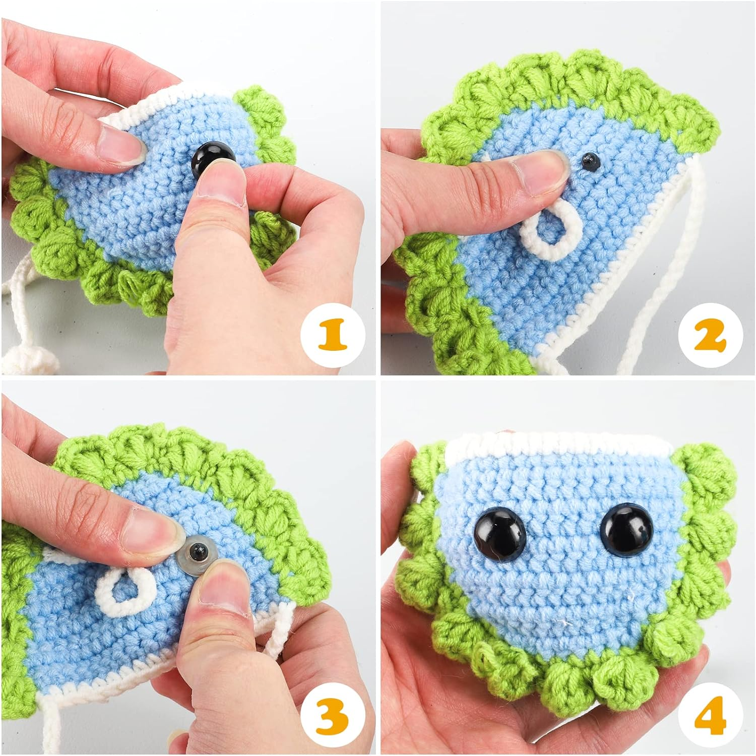 16~30 Mm Large Black Safety Eyes for Amigurumi Crochet Crafts Dolls Making Stuffed Animals and Teddy Bear image number 1