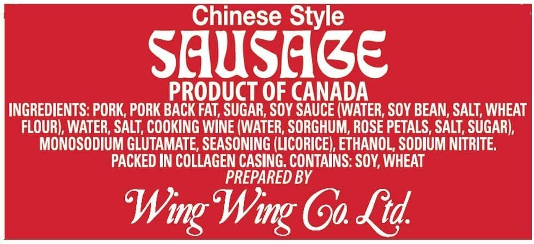 Wing Wing Chinese Style Pork Sausage 750G (3 X 250G) image number 3