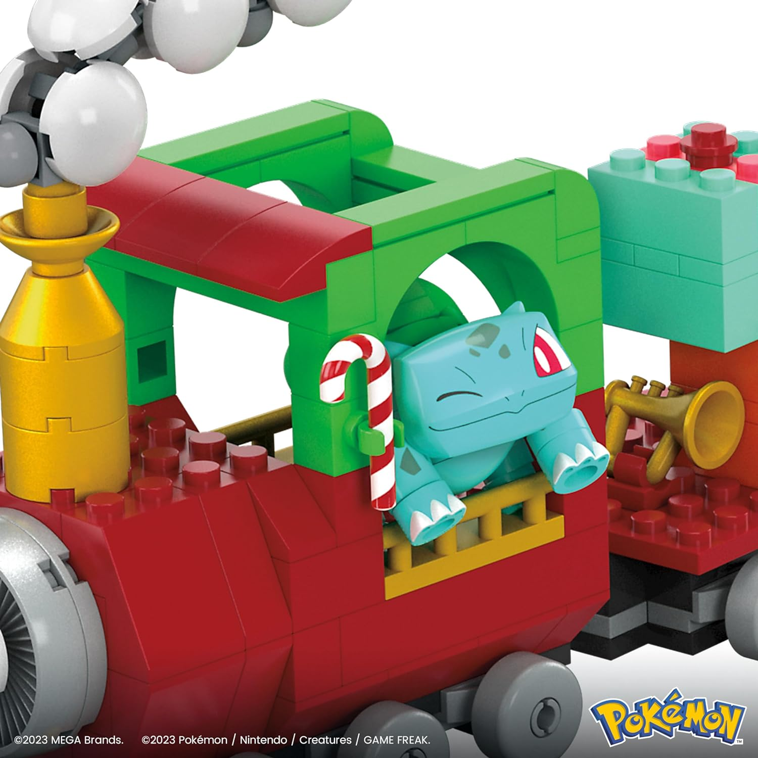MEGA Pokemon Building Toys Set Holiday Train with 373 Pieces, 4 Articulated and Poseable Characters and Surprises, for Kids (Amazon Exclusive)