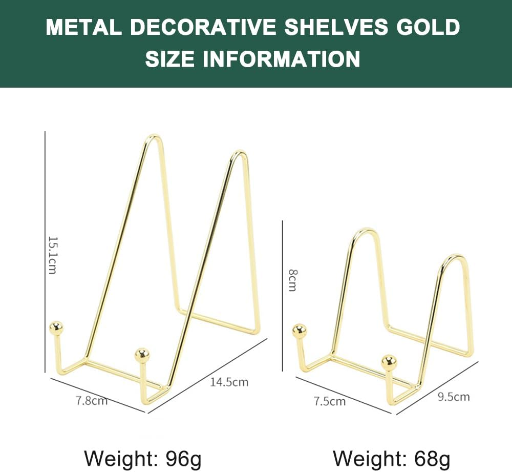 2 Pcs Metal Square Wire Easel Stand, Plate Holder Display Stands, Picture Frame Stands for Display Photos, Decorative Platter, Book and Table Top Arts image number 1