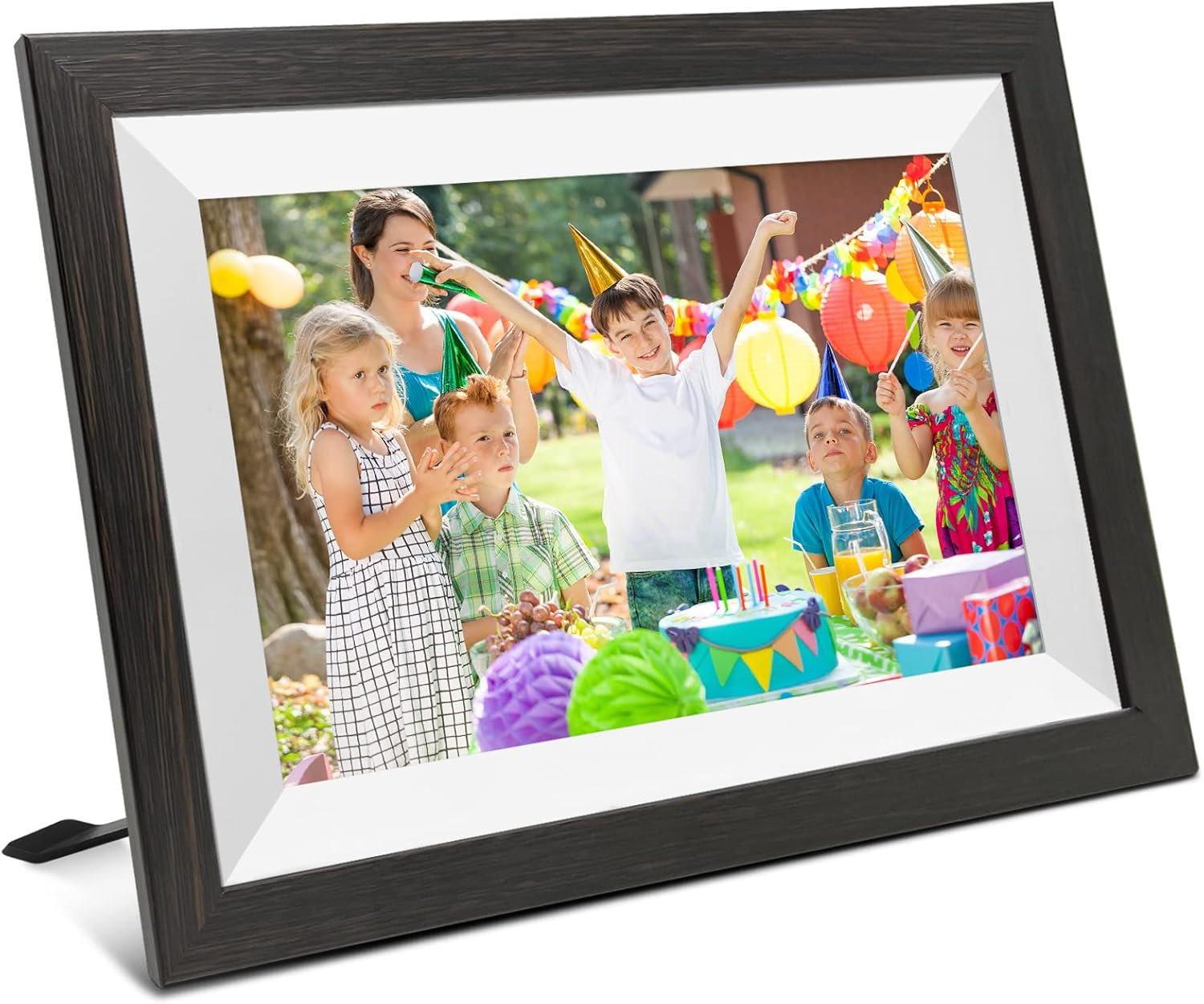 Luvlink Digital Photo Frame! Brown Smart Frameo Wifi Connected Photo Frame - 10 Inch, 1280X800, 16 GB. Send Photos to Your Loved Ones from Anywhere! image number 4