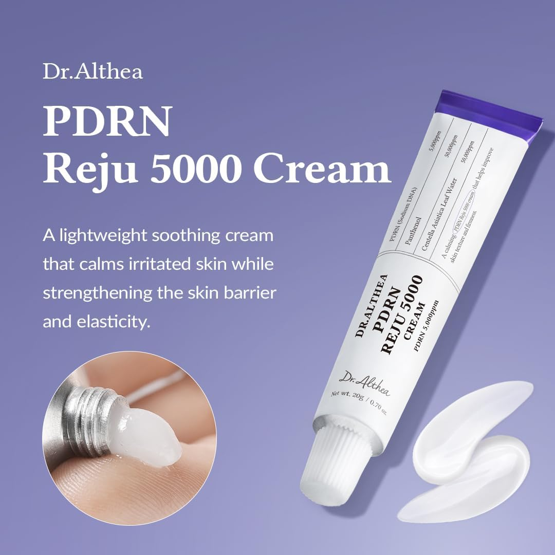 Dr.Althea PDRN Reju 5000 Cream | Biome PDRN Cream for Irritated, Sensitive Skin | Soothing Face Moisturizer with Panthenol and Centella | Korean Vegan Skin Care for All Skin Types, 20Ml image number 4