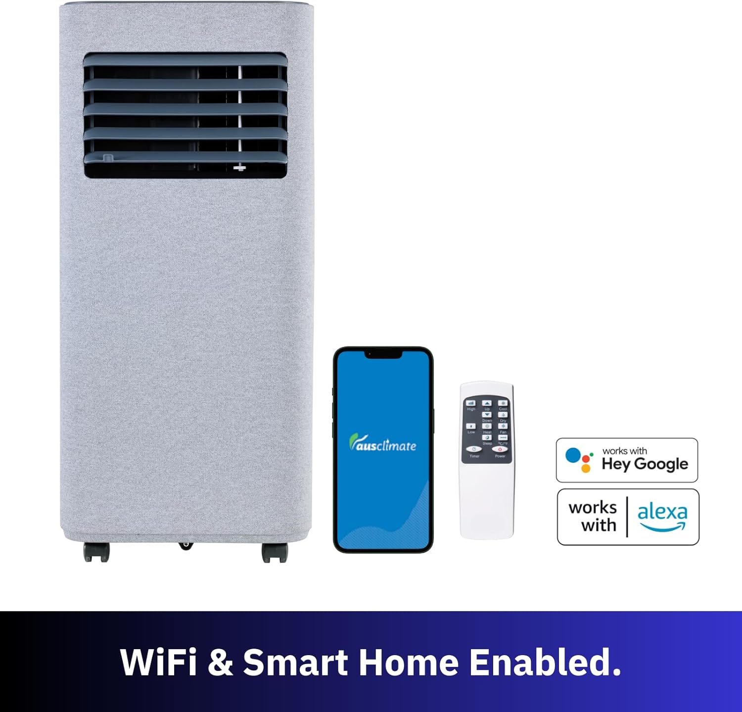 Ausclimate 2.05Kw Smart Compact Portable AC, Stone Grey - Stone Grey image number 4