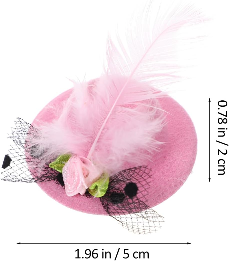 VICASKY Mini Hat Hair Clip 12 Pieces 5.5 Cm Cute Top Fascinator Hats Clip Girls Hair Pin Headband with Clips Party Hats Cuddly Toys Fun Hat Headwear Formal Mini Hats Hat Clips image number 5