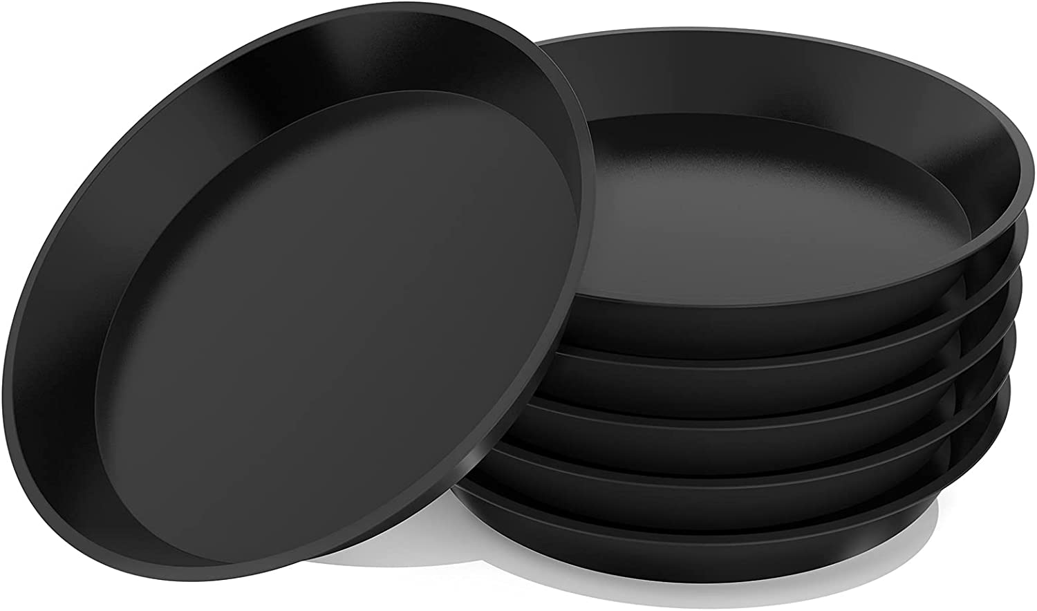 6 Pack Clear Plant Saucer 5 6 8 10 12 14 Inch, Plastic Plant Trays for Indoor, round Flower Plant Pot Saucer, Sturdy Plant Water Catcher Tray