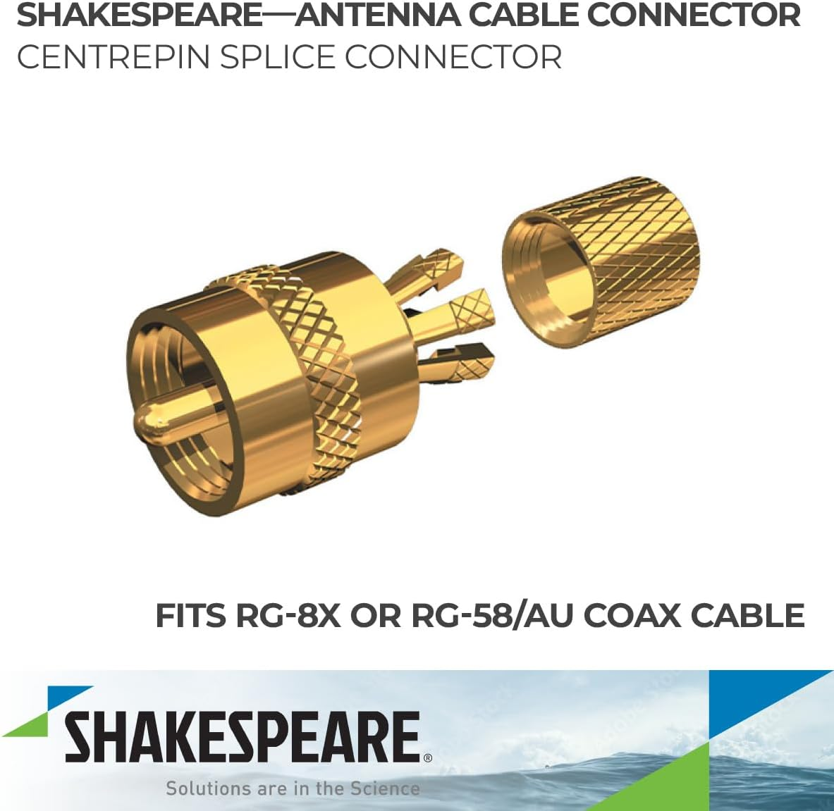 Shakespeare PL-258-CP-G Marine Center Pin Spice Connector Beige image number 5