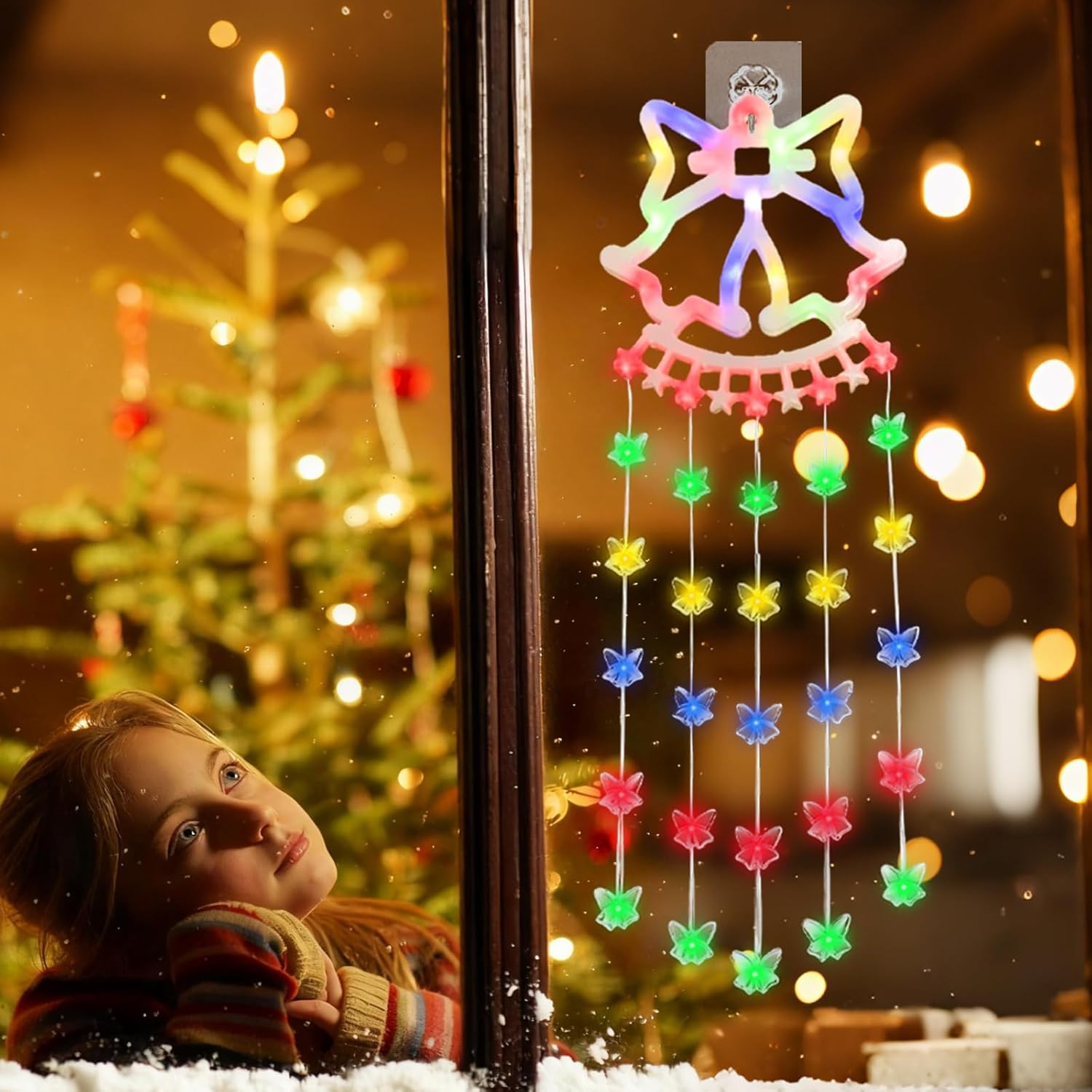 Christmas Lights Window Indoor Christmas Lights Christmas Bell Ladder Fairy Lights Fairy Lights Christmas Illuminated Christmas Decoration for Windows Garden image number 3