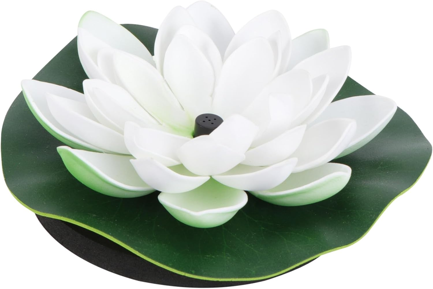 Yardwe Solar Powered Floating Garden Fountain Lotus Flower Pool Decor Outdoor Landscape Water Feature with Nozzle Heads White Design for Fish Bath