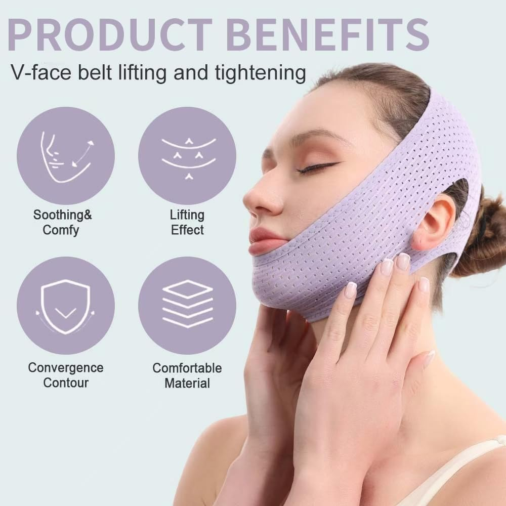 V-Line Lifting Chinstrap, V-Line Mask, Chinstrap for Sleeping, Reusable Face Strap, Chin up Patch, V-Shaped Belt, Shaped Face Mask for Sagging image number 3