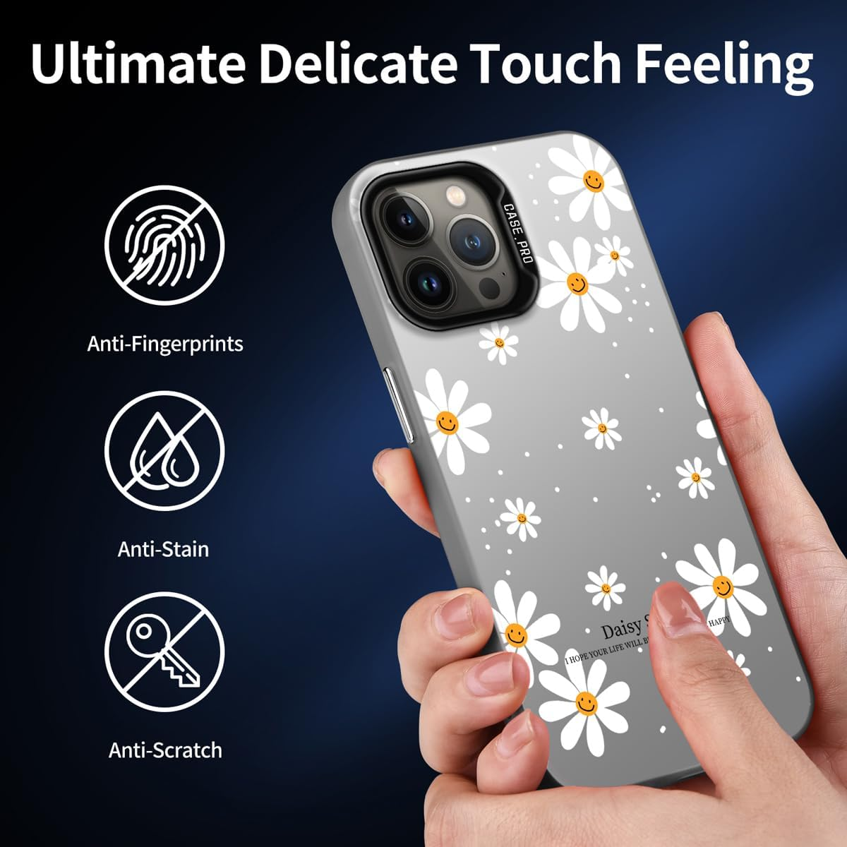 YUXING Mobile Phone Case for Vivo V50 Lite 5G/4G Case Ultra Thin Shockproof Protective Case with Flowers Animal Graffiti Art Pattern Design Slim Bumper Case Cover, Daisy image number 6