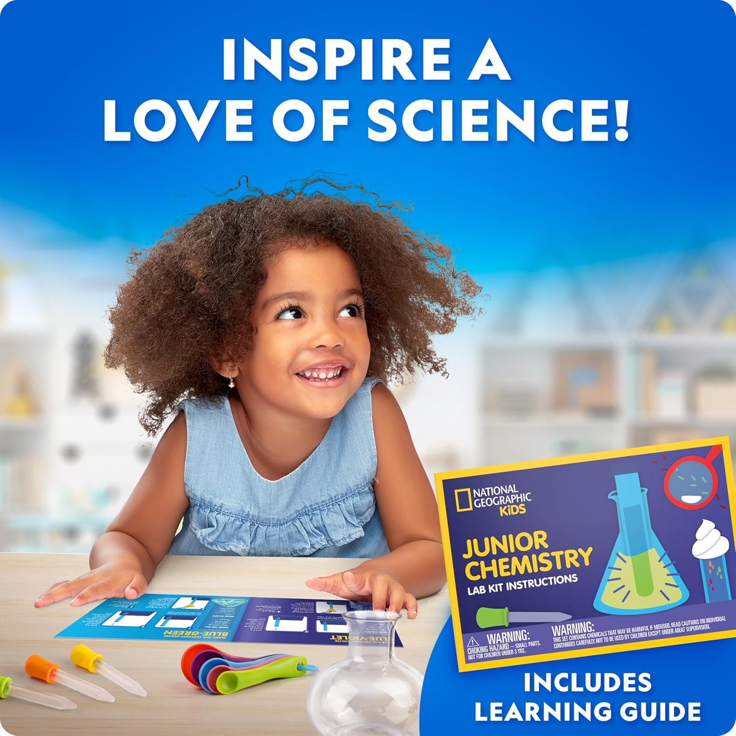 National Geographic Kids Junior Chemistry Set - Full Early Learning Lab Kit with 50 Science Experiments for Kids & 20+ Lab Tools, Chemistry Set image number 4