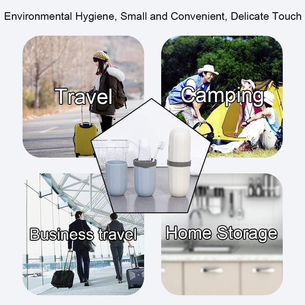 Portable Travel Toothbrush Case,Multifunctional Toothpaste Travel Case Holder Hard Plastic Tooth Brush Container Toothbrush Storage Box for Travel,Business,Home,Camping (Blue, One Size) image number 4