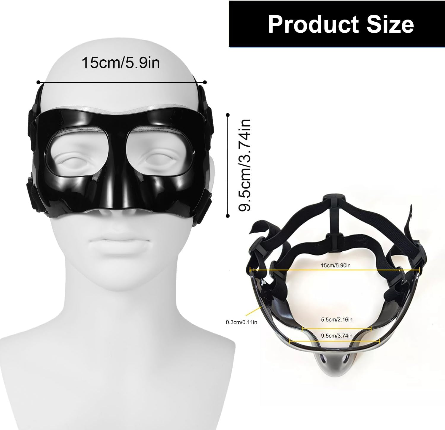 Nose Guard for Broken Nose, Face Shield Masks for Soccer and Basketball Sports, Adjustable for Adults and Teenagers, Suitable for Men and Women