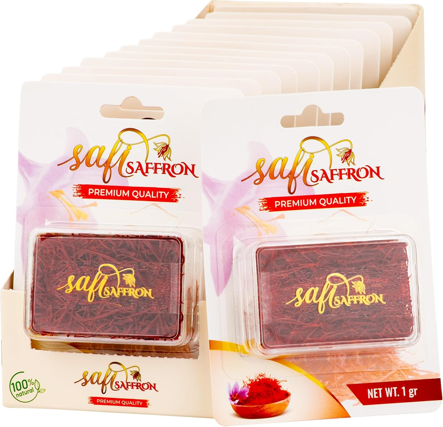 Premium Quality Saffron Threads | Awarded among 300 Types of Saffron | 100% Pure & Grade A+ | All Natural Red Saffron, Zafran, Azafran, Kesar | Superior Saffron Spice for Paella, Tea, Any Foods (1 Gram)