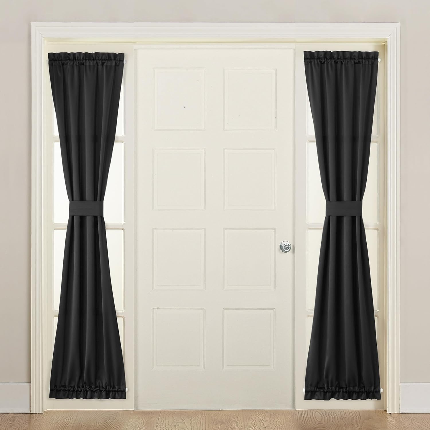 Sun Zero Barrow Front Door Sidelight Curtain Panel, 26" X 72", Stone Beige