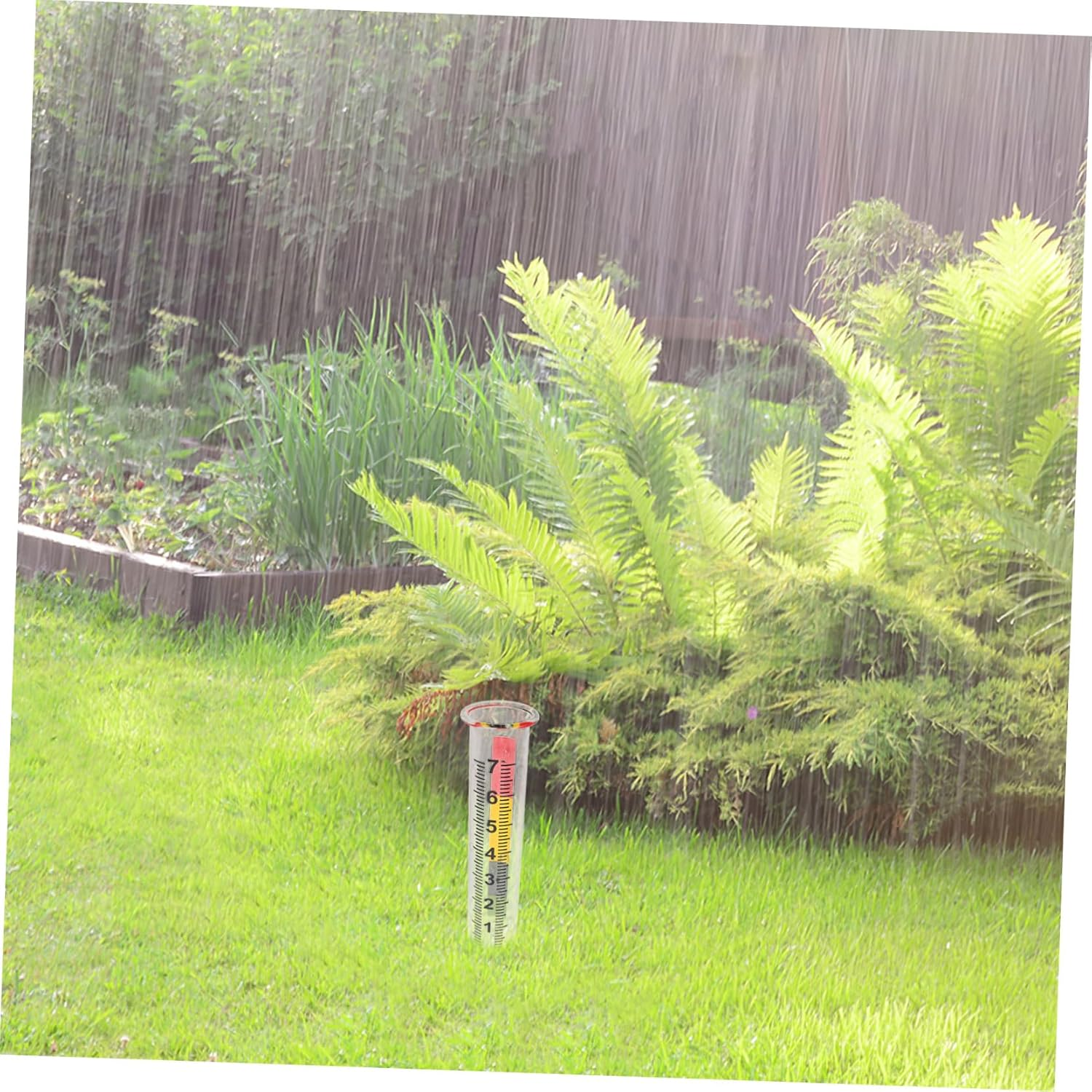 2Pcs Clear Scale Outdoor Rain Gauge for Garden Lawn Patio Accurate Freeze-Resistant Decorative Rain Water with Numbers Rainfall Measuring Tube image number 2