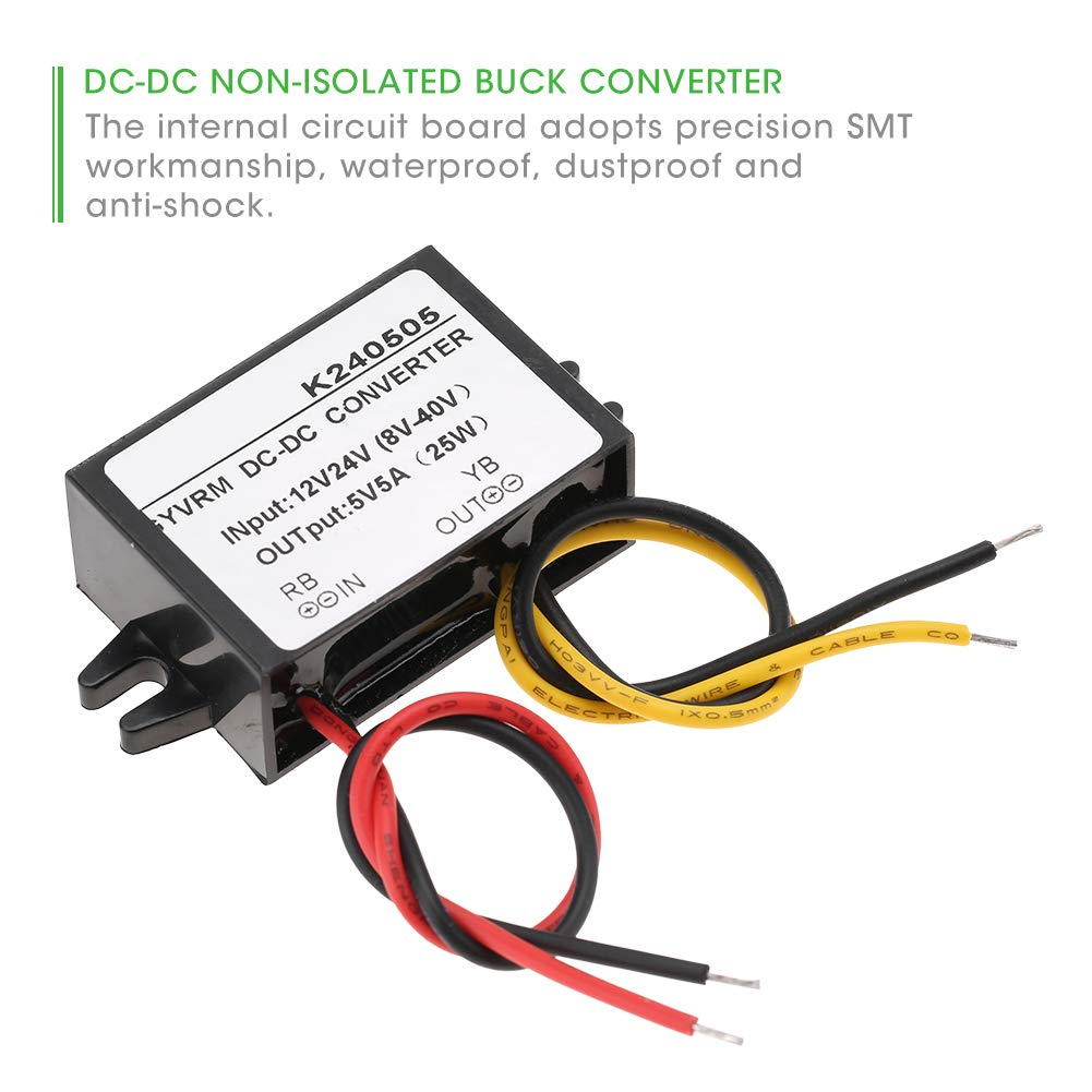 Voltage Regulator 12V/24V to 5V 5A DC-DC Converter Step down Power Supply Module Power Adapter image number 1