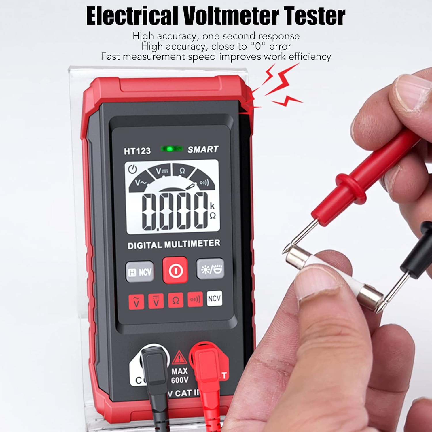 Marhynchus Digital Multimeter Automatic Identification Electrical Tester with LED Backlit Screen for Electricians