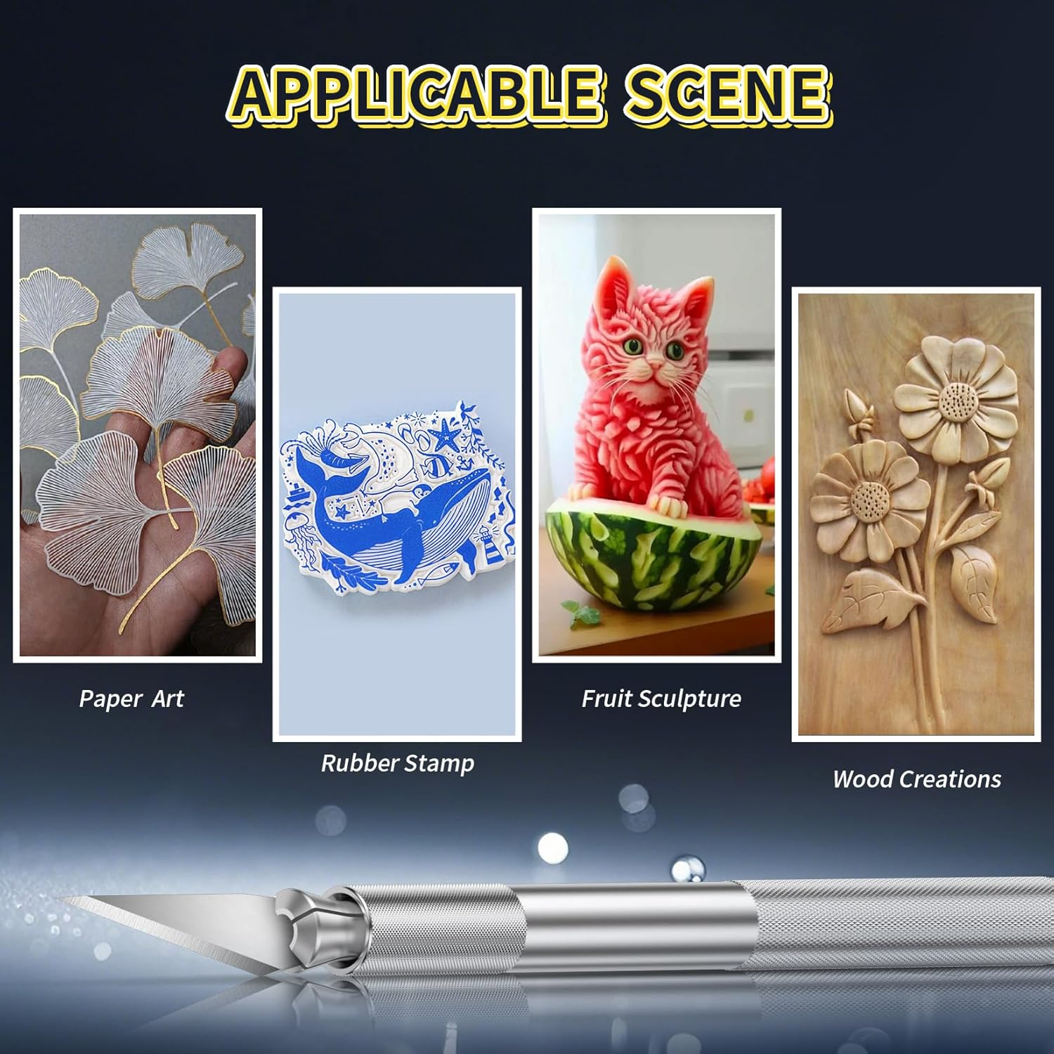 200 PCS Exacto Knife Blades, High Carbon Steel #11 Refill Exacto Art Blades Cutting Tool with Storage Case for Craft, Hobby, Scrapbooking, Stencil image number 5