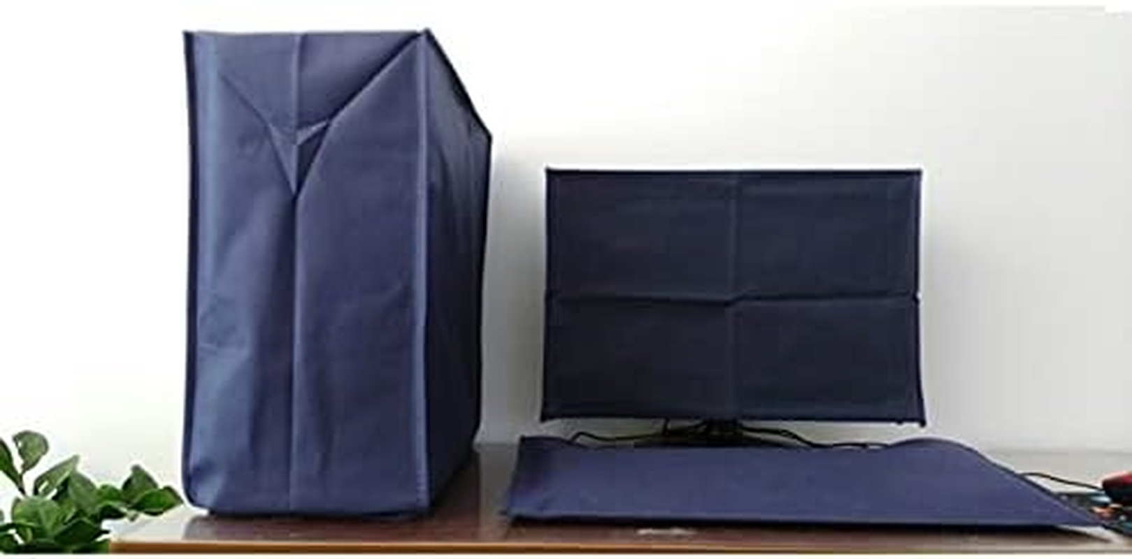 ALHBEJT 3-Piece Dust-Proof Computer Cover Set - Monitor, Keyboard, Tower Protection (29'' Monitor, Blue)