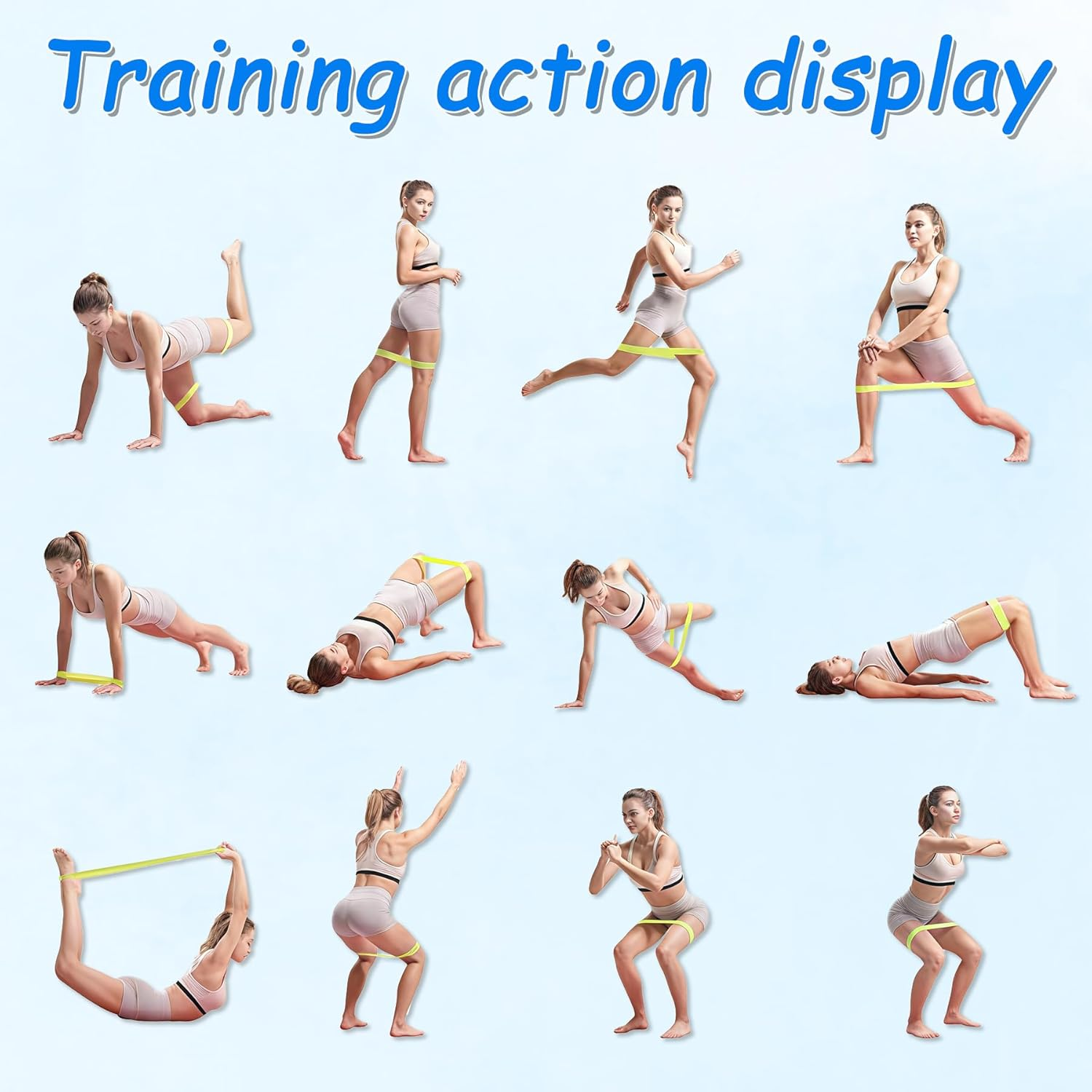 5-Piece Resistance Bands Set - 4 Levels of Resistance for Gym & Home Workouts | Exercise & Fitness Equipment - Multicolor image number 4