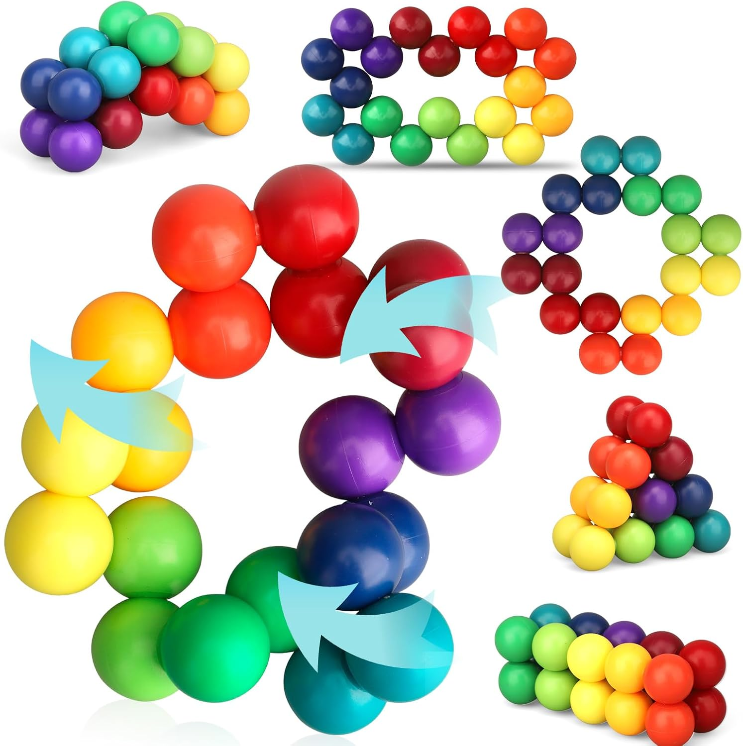 Autism Sensory Toys for Kids Toddler Boy, Cool Fidget Desk Ball Ring Toys for Adults Teens Children, Calm down Airplane Car Travel Toys Gifts for Boys Girls Age 3-12 Years Old Age 3 Pack image number 5