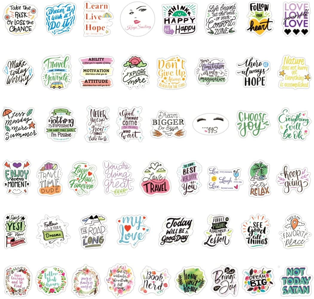 100 Pcs Inspirational Quote Stickers for Water Bottle, Motivational Positive Words Decals Vinyl Stickers for Laptop Computer Skateboard Book for Teens Students Teachers Employees image number 6
