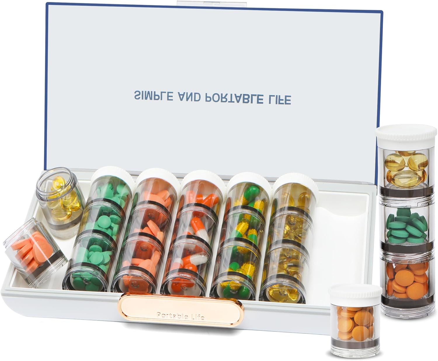 Toplive Weekly Pill Organizer,Monthly Pill Organizer Large 21 Day Pill Box Organizerd by Day,Portable Pill Case for Women Men,Large Compartments Medicine Organizer for Vitamins,Fish Oils,Supplements image number 1