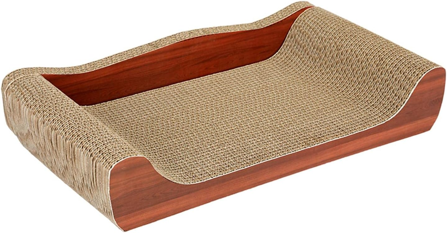 Cat Scratchers Cardboard Cat Scratch Bed Furniture Protector Cat Sofa Extra Large Grinding Claw Lounge Couch for Indoor Cats Kittens Resting, Brown 50Cmx27Cmx9Cm image number 6