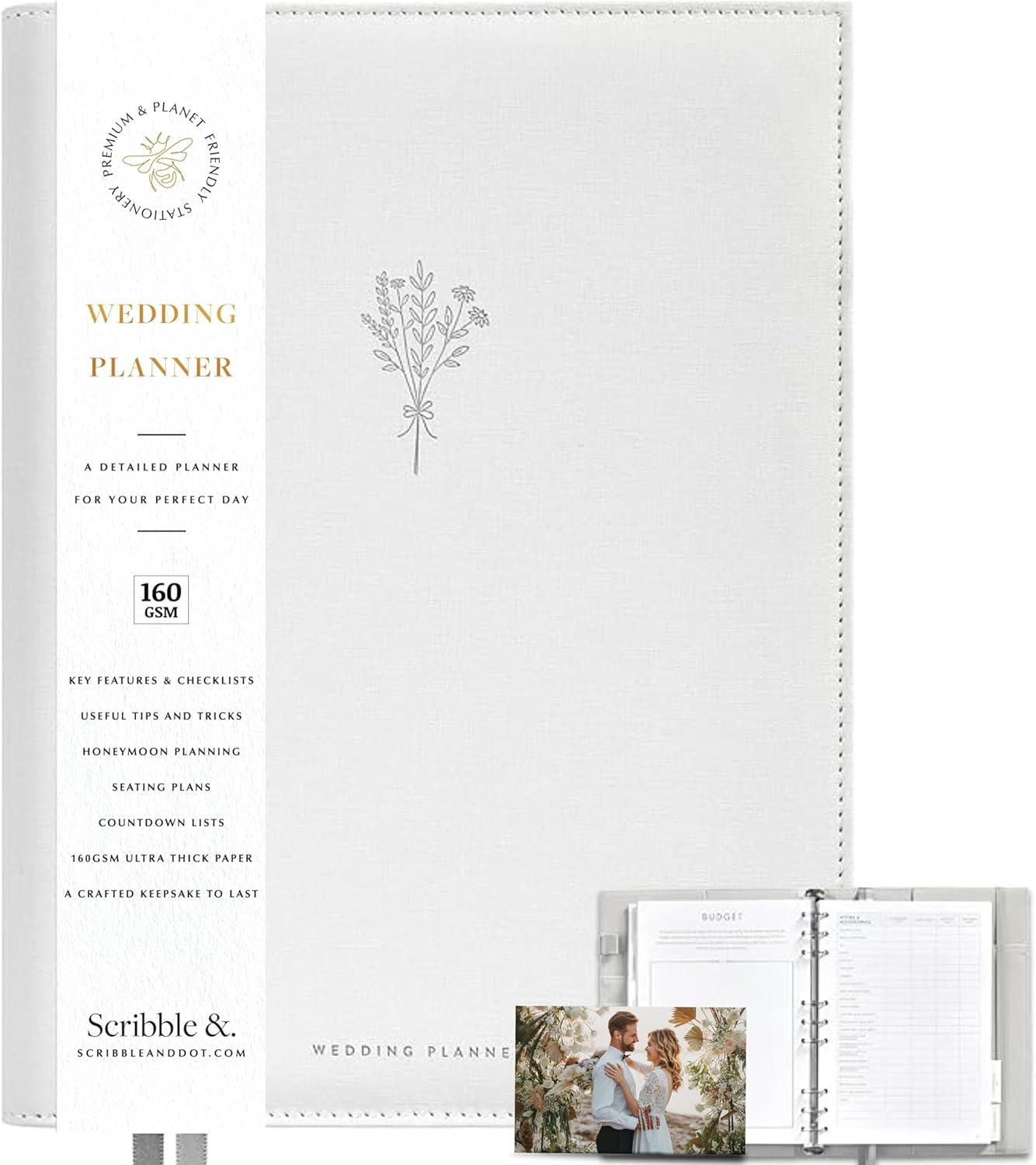Wedding Planner Binder and Organiser for the Bride | Tissue Wrapped in a Gift Box | Ultra Thick Pages | This Elegantly Designed USA Planner Allows You to Plan Every Detail for Your Special Day image number 1