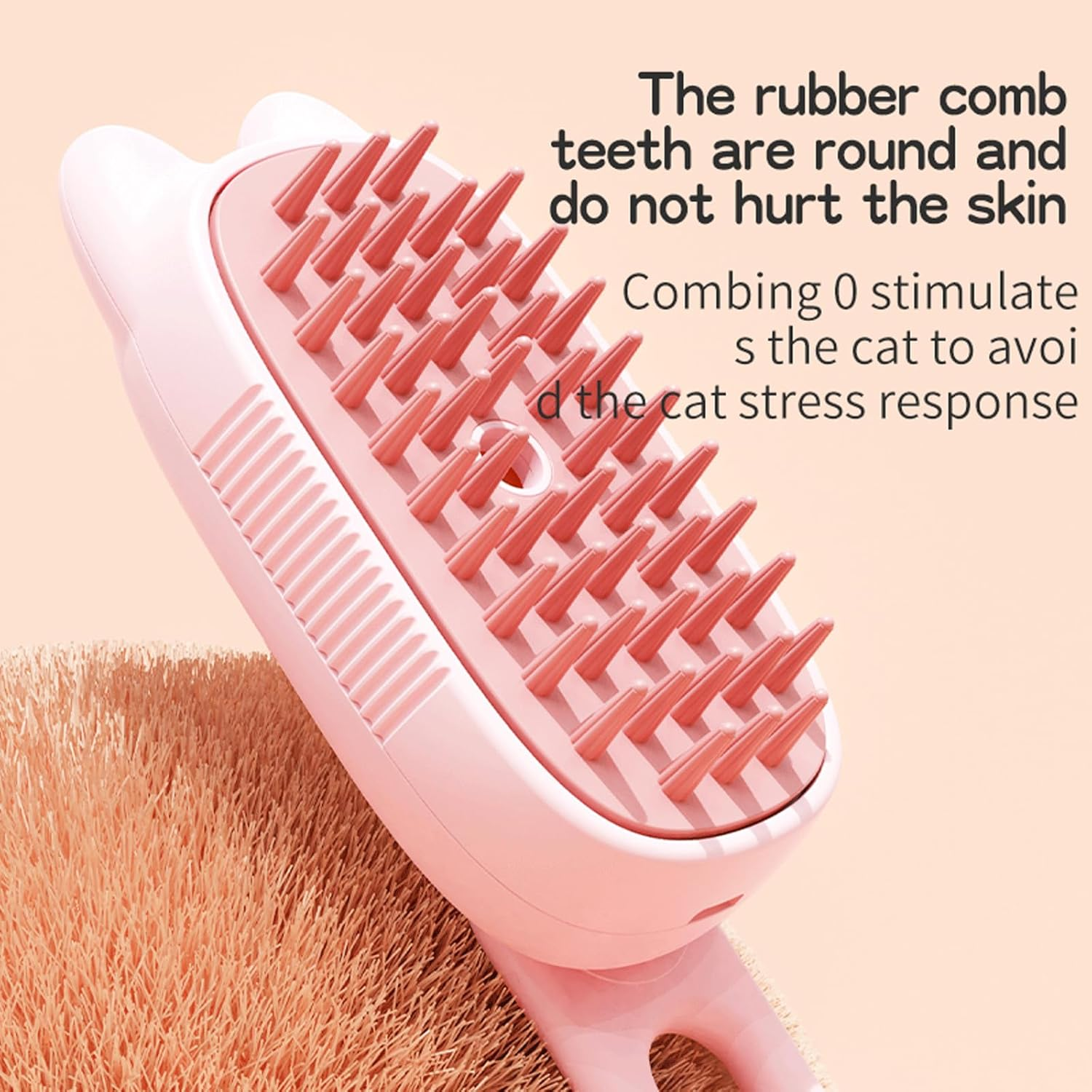 Steam Cat Brush, Pet Hair Removal Comb with Water Tank, Multifunctional Steam Brush Cat for Massage, Cat Care Brush, Pet Hair Removal Comb for Cats and (Off White) image number 3